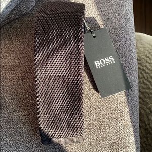 Hugo Boss - black knitted tie - BNTW